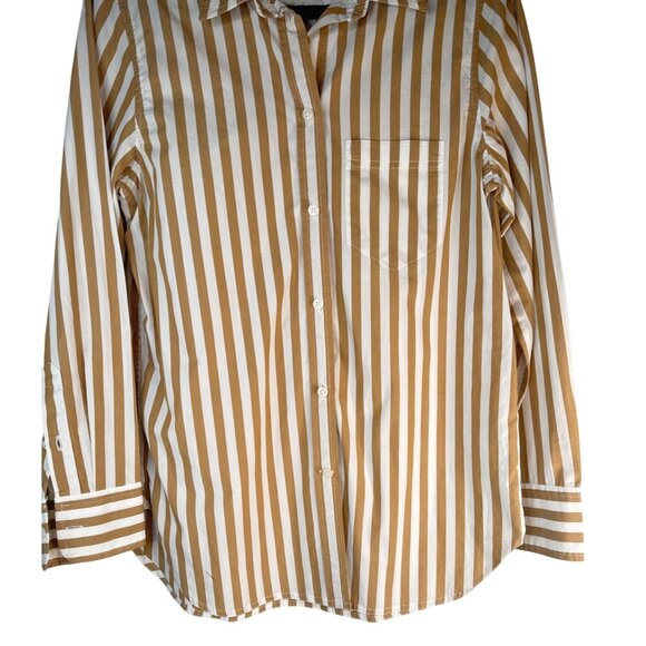 J.Crew Womens Size 4 Classic Fit Striped Button-Up Shirt Long Sleeve - Picture 3 of 15